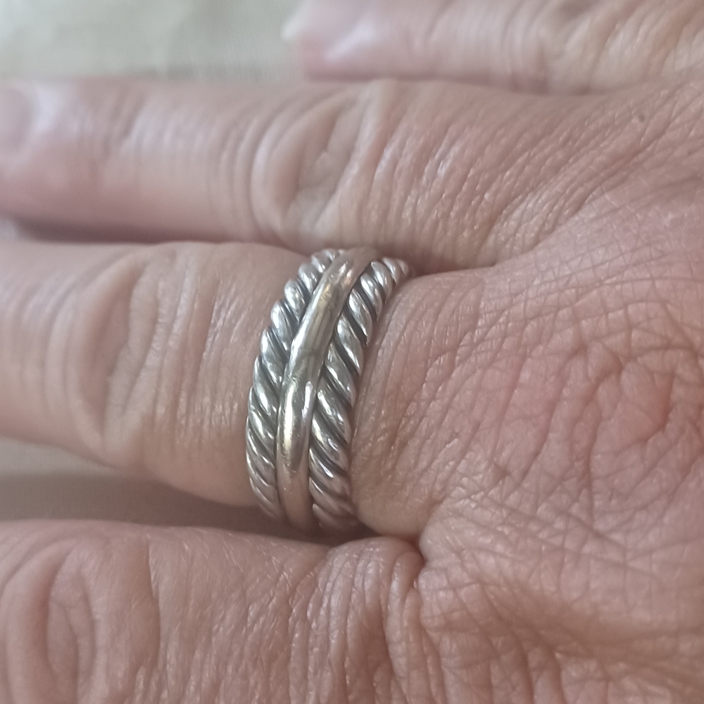 David Yurman Unisex Classic Cable Band Ring, SS & 14k, size 9.5 - Picture 9 of 9